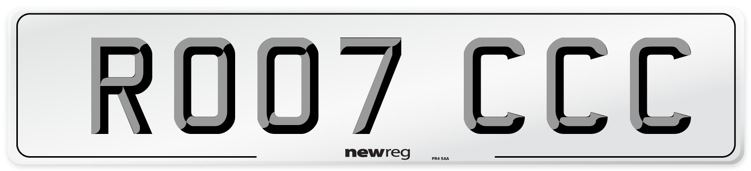 RO07 CCC Number Plate from New Reg